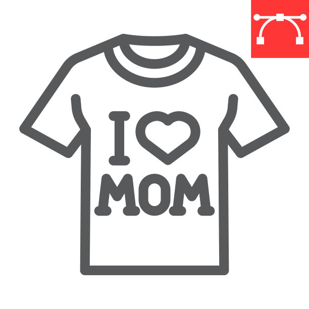 我喜欢妈妈t恤系列图标的衣服和文字图片下载