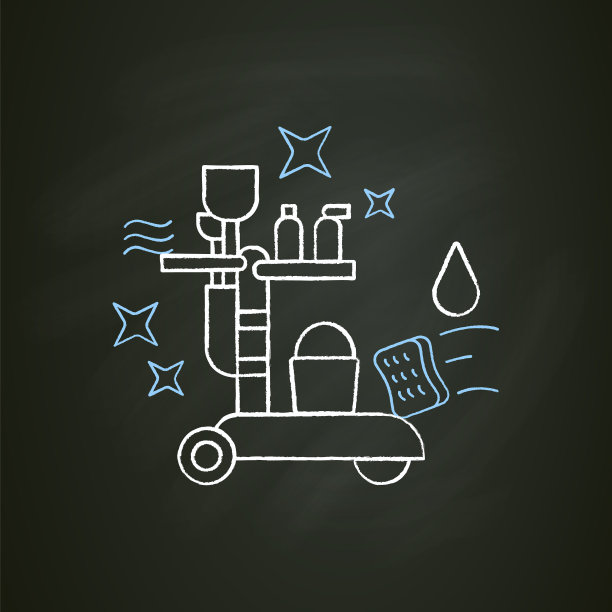 清洁手推车粉笔图标图片下载