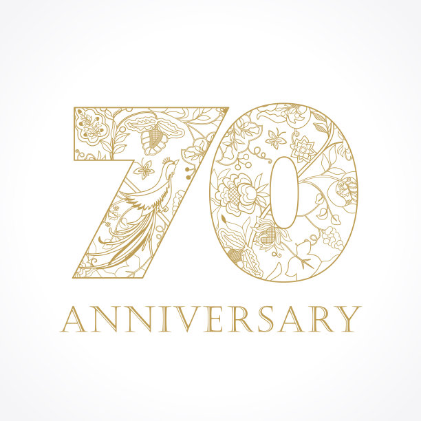 70周年复古logo图片下载