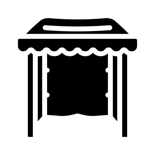 帐篷从塑料材料字形图标矢量插图图片下载