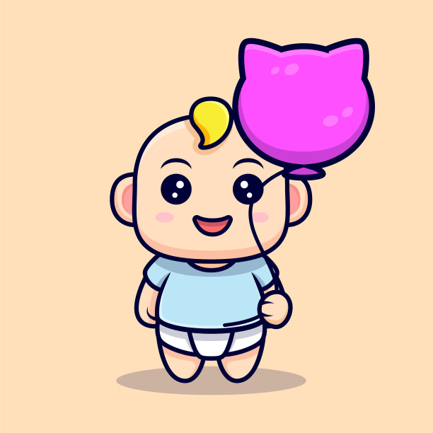 可爱的babring气球平图标角色图片下载