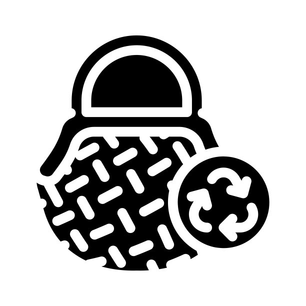 袋零浪费字形图标矢量插图图片下载