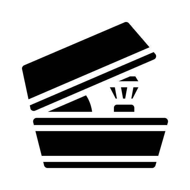 结婚戒指包装符号图标矢量插图图片下载