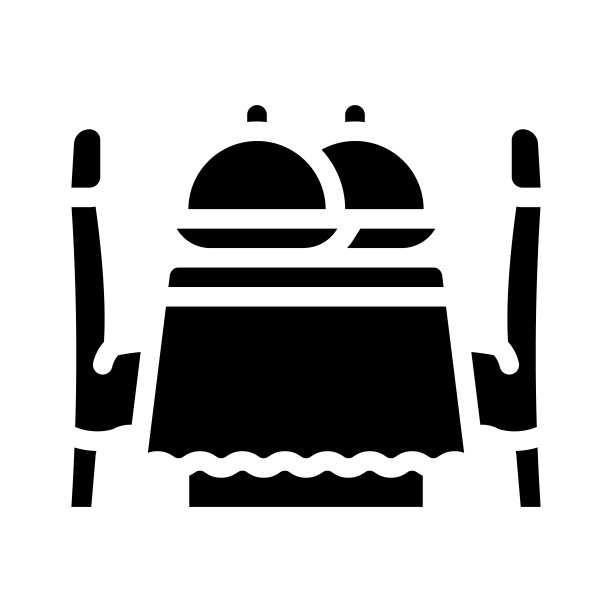 为婚礼当天客人的表字形图标矢量插图图片下载