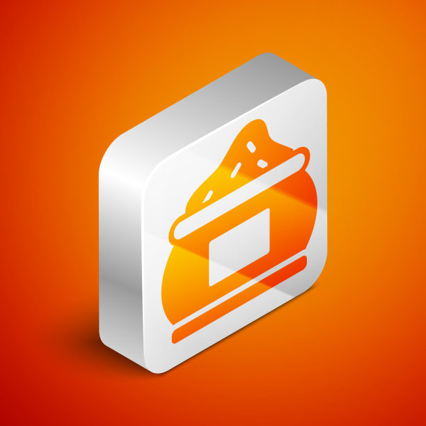 等距印度香料图标孤立在橙色图片下载