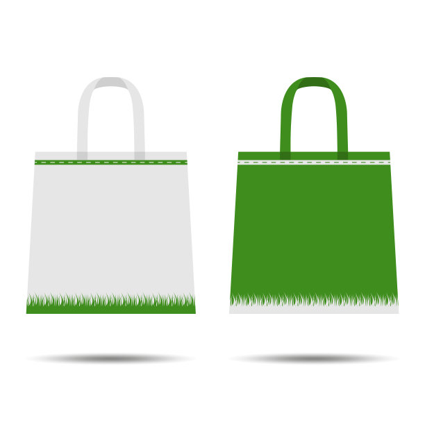 卡通袋。孤立在白色背景上。爱护环境。平的风格。环保包装设计。向量图片下载