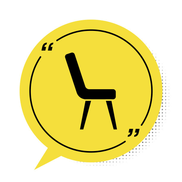 黑色扶手椅图标孤立的白色背景图片下载