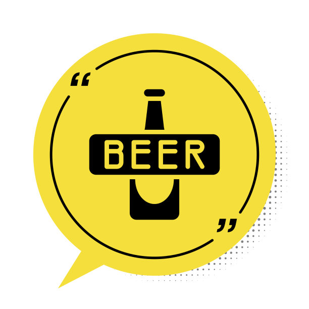 黑色啤酒瓶图标孤立在白色图片下载