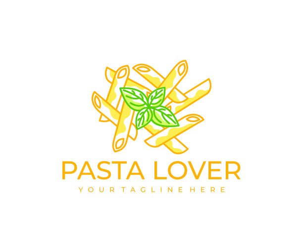 意大利面，通心粉，意大利面和意大利餐厅，设计。食品，餐食，快餐，餐饮和食堂，矢量设计和插画图片下载