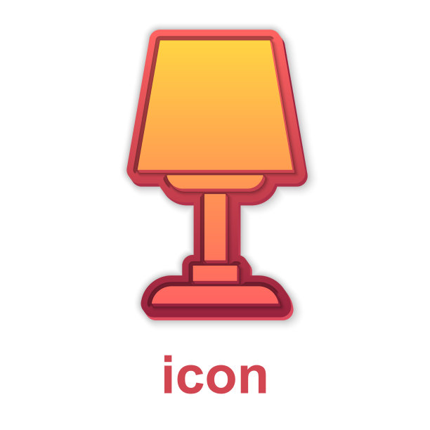 金色台灯图标孤立在白色背景上图片下载