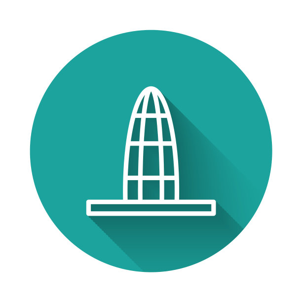 白色线阿格巴塔图标孤立与长图片下载