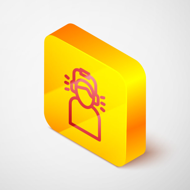 等距线人在耳机图标隔离上图片下载