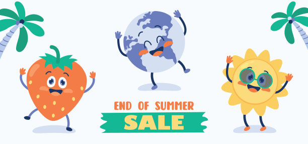 缤纷扁平夏日横幅图片下载