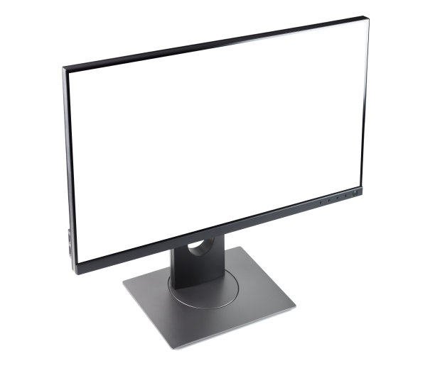 空白白色平板电视电脑显示器隔离在白色背景。图片下载