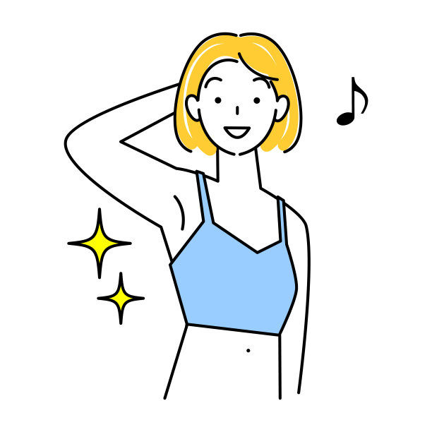 笑容甜美的女人展示腋下图片下载