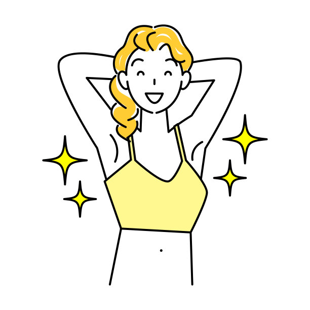 笑容甜美的女人展示腋下图片下载