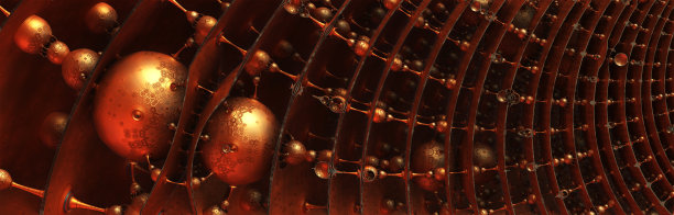 抽象背景与金属建筑形状，科幻小说3D渲染图片下载