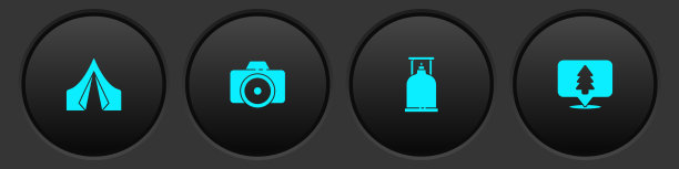 设置旅游帐篷摄影相机露营煤气炉图片下载