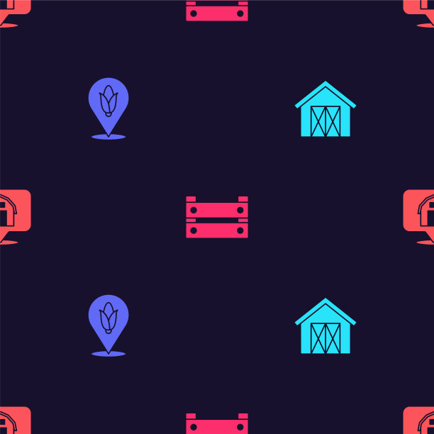 设置农舍位置，玉米木盒和农场图片下载