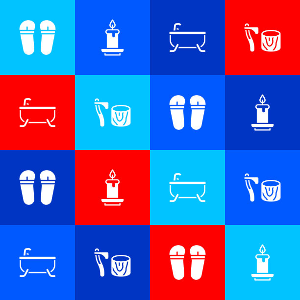 设置拖鞋香味蜡烛浴缸和木制图片下载