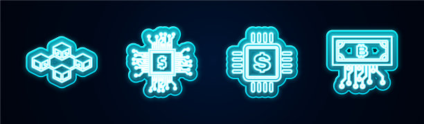 集线区块链技术处理器芯片图片下载