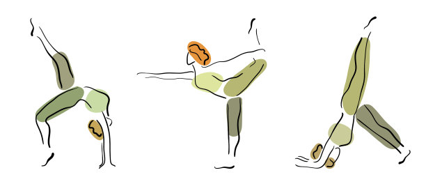 年轻女子做瑜伽一划画体式图片下载