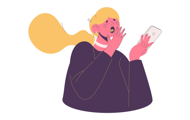 失眠的女人打哈欠是因为睡眠不足图片下载