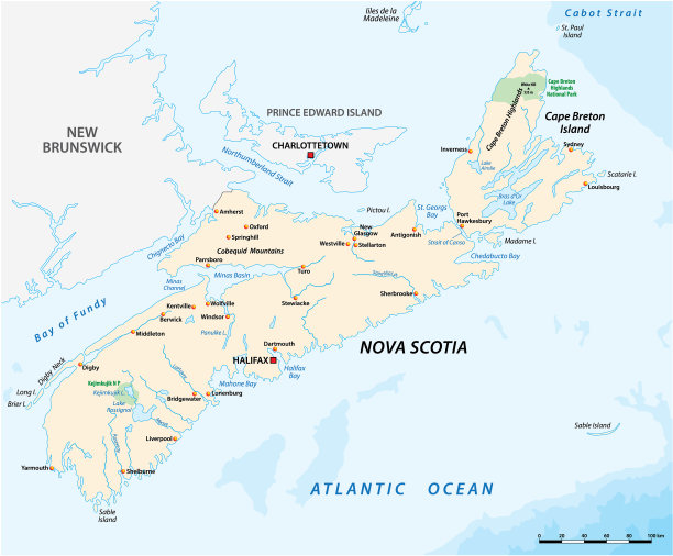 地图加拿大新斯科舍省图片下载