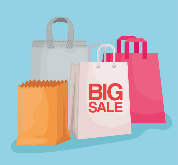 四个购物袋图片下载