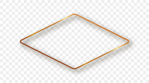 黄金发光圆形菱形框架图片下载