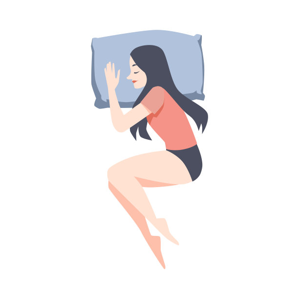 俯视图年轻女子舒适的睡眠姿势图片下载