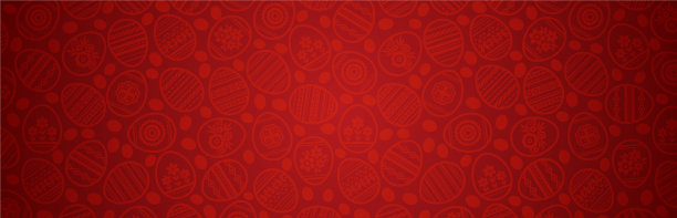 复活节红横幅用彩蛋装饰图片下载