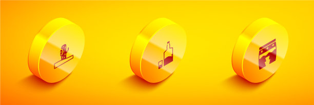 设置等距的仙人掌龙舌兰瓶和玻璃杯图片下载