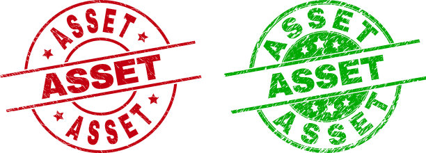 资产圆形邮票使用刮花风格图片下载