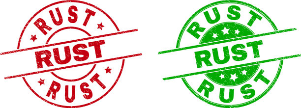 生锈的圆形邮票与橡胶纹理图片下载