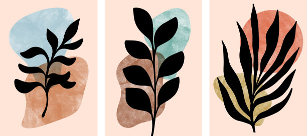 设置抽象植物墙艺术抽象图片下载