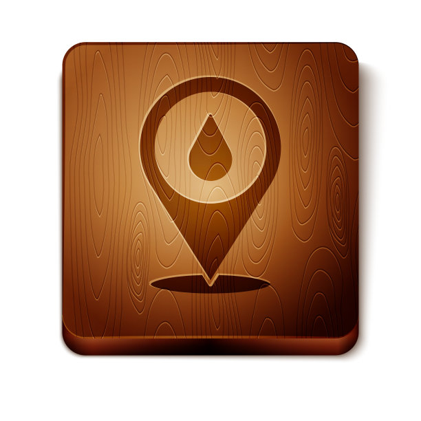 棕色水滴与位置图标隔离图片下载