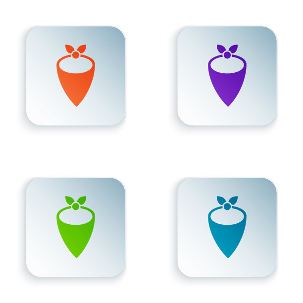 颜色牛仔头巾图标孤立在白色图片下载