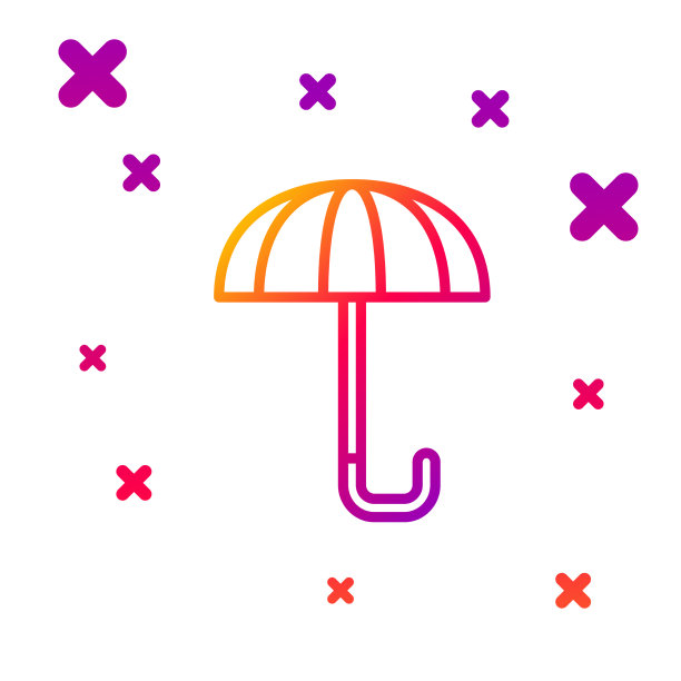 色彩线条古典典雅的打开伞图标图片下载