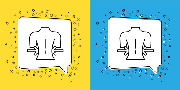 设置线按摩图标隔离在黄色和蓝色图片下载