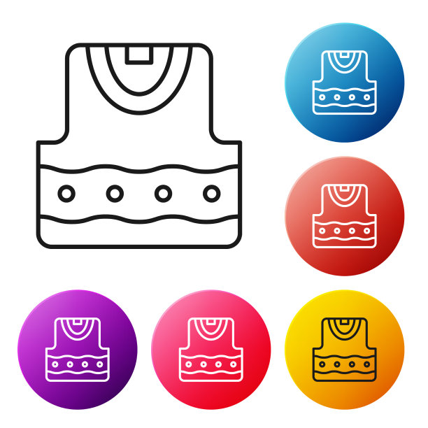 黑色线背心图标孤立在白色图片下载