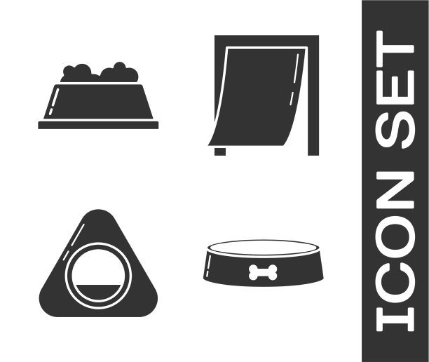 设宠物食碗、宠物食碗、宠物床和宠物门图片下载