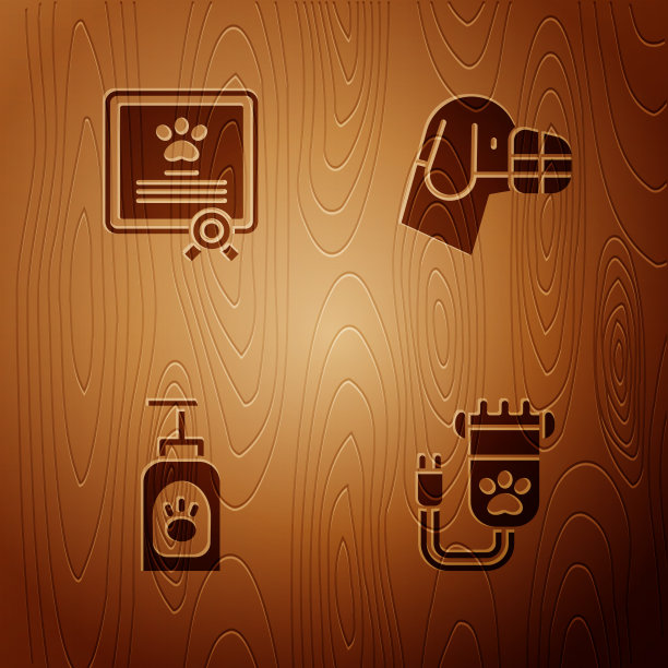 为狗或猫设置宠物理发证书图片下载