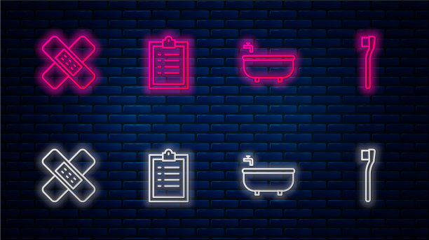 设置线条剪贴板与清单浴缸图片下载