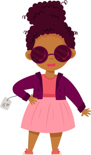 时尚的非洲裔美国女孩适合时尚图片下载