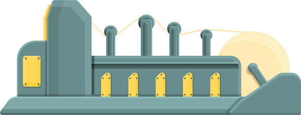 纸张生产制造卡通图标风格图片下载