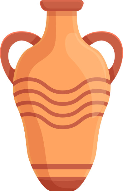 双耳罐古图标卡通风格图片下载