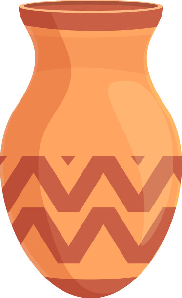 双耳罐元素图标卡通风格图片下载