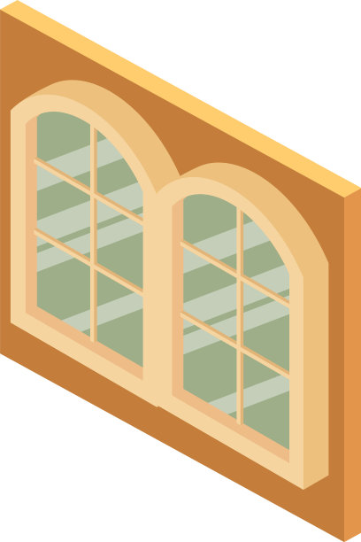 城堡窗口图标等距样式图片下载