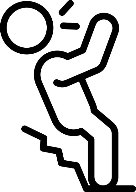 粗心人楼梯图标轮廓风格图片下载